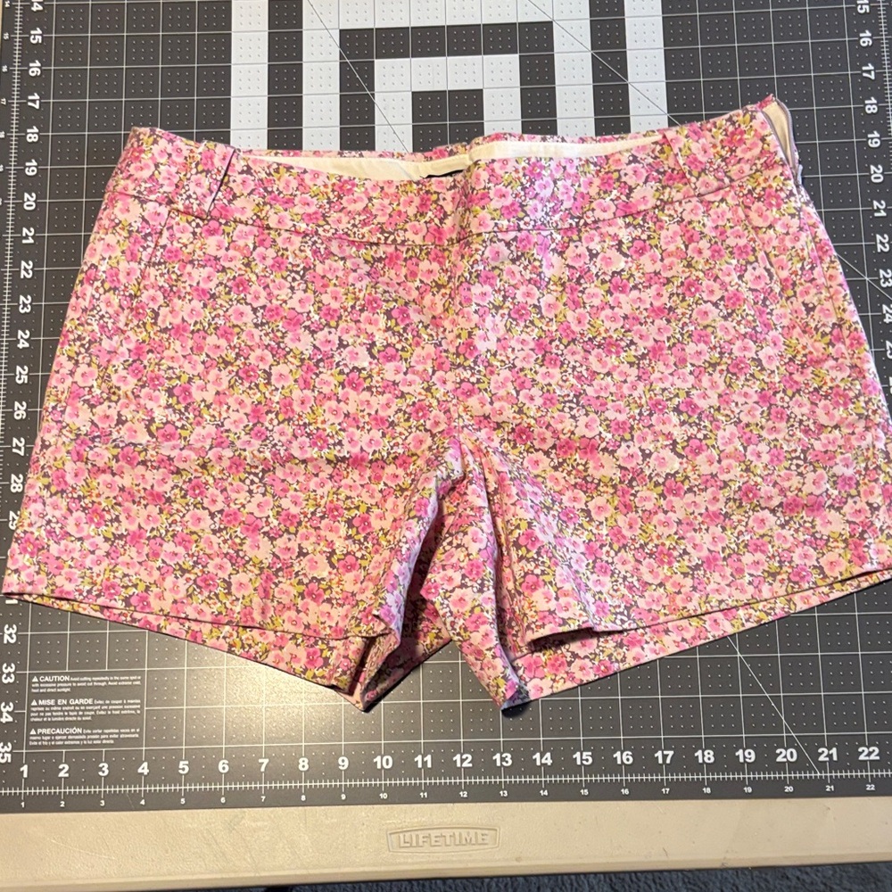 J. Crew Factory Pink Floral 5” inseam Side Zipper Shorts